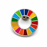 【国連本部公式最新仕様/インボイス制度対応】SDGs バッジ 25mm銀色七宝焼き SDGsバッチ ピンバッチ SDGs 帽子 バッグにも最適 かわいい (1個)
