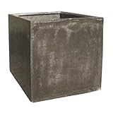 軽量大型植木鉢 ファイバークレイ プレーンキューブ グレー 45cm