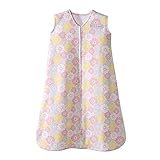 HALO SleepSack Wearable Blanket Cotton Grey/Pink Flowers Medium by Halo