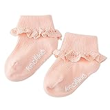 女の赤ちゃん幼児かわいいレースの快適なドレスソックスピンク0-2歳