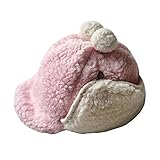 ベビー 帽子 ヤップ 冬 ボア 耳まで 赤ちゃん 女の子 男の子 もこもこ 柔らか 防風・防寒・保温 0-1歳 (S(頭回り48cm), ピンク)