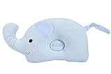 絶壁防止のためのオーガニックコットン赤ちゃん用ドーナツ枕、赤ちゃんの頭の形を守ります (象の赤ちゃん 水色) [並行輸入品]