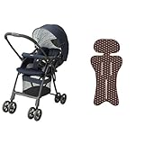 【セット買い】 アップリカ ベビーカー カルーンプラスハイシート スターネイビー + さらっとマット ビタードットBR 純正リバーシブルタイプ