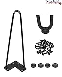 16 "ヘアピン脚3 / 8 " [ブラックまたはRaw ]脚プロテクター( 4 ) +ネジ( 25 ) [セットof 4 ] – メタル脚 – コーヒーテーブル脚 – デスク脚 – 家具脚 – Mi