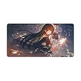 千咲 マウスパッド 鳴 高精度ゲーミングマウスパッド 非スリップ天然ゴム底 キャラクタープリント プレイ体験を向上 オフィス 家庭用 プレゼントに (30×60cm,-4）