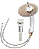 Kraus KGW-1700-PU-10CH-BRFR Single Lever Vessel Glass Waterfall Bathroom Faucet Chrome with Brown Fr
