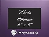 4x6 Brushed Metal Picture Frame-I love my Guinea Pig-Purple by LXG, Inc.