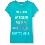 ザ・チルドレンズプレイス THE CHILDREN'S PLACE/ ショートスリーブグリッターグラフィックティ ターコイズ トップス半袖Tシャツ 5～6歳【並行輸入】