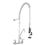 12 "アドオンCommercialキッチン壁マウントpre-rinse蛇口食器洗い機W /スプリングアクションフレキシブルホース