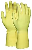 MCR Safety 5080E 8-1/2-Inch Industry Standard Grade Latex Canners Gloves with Scalloped Cuff, Amber,