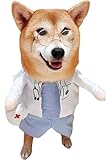 ペットパレット 犬 猫 コスプレ ハロウィン ペット 服 変装 仮装 小型犬 中型犬 大型犬 2足歩行 (医者, M)