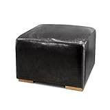 一人用ボックス型キューブスツール【CUBE STOOL】箱型チェア オットマン 傷防止フェルト付き椅子 (ブラック)