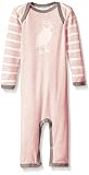 Coccoli Baby Girls' Pink Contrast Rib Knit Cotton Unionsuit Heather Pink/Cream Stripes 6 Months [並行輸