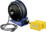 Coxreels PC10-3012-B Compact efficient heavy duty power cord reel with a quad "4 Plug" industrial re