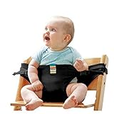 UNEW チェアベルトポータブル 安全ベルトダイニング 椅子バンデージ安全ベルト 幼児旅行 (ブラック)