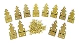 12pc。gothic-style brass-platedボックスヒンジネジで