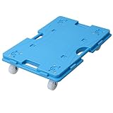 山善(YAMAZEN) スマート連結 平台車(大)40×60cm ナイロンキャスター 【日本製】軽量 連結可能 積み重ね 台車 コンパクト NTRL-N65TB ターコイズブルー