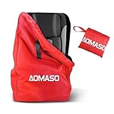 aomasoゲートチェック旅行バッグwithストラップ,防水バックパックの子の座席、カーシート、ブースター、ベビーカー、ベビーカー、幼児キャリアとWheelie – Red