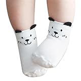 PUERI ベビー　ソックス 靴下　キッズ 男の子　女の子 赤ちゃん　柔らかい　可愛い　綿100％ 滑り止め（0-4歳） (M, ホワイト2)