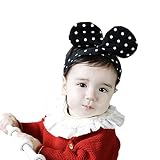 DreamYo ベビー ヘアアクセサリー ヘアバンド 赤ちゃん 新生児 髪飾り カチューム ヘッドアクセサリー ヘッドバンド 誕生日 結婚式 お宮参り (ブラック，水玉)