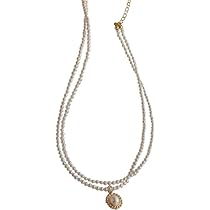 真珠風の白珠とゴールドの2連ネックレス長さ調節可　首からかけれて装着簡単 真珠風の白珠とゴールドの2連ネックレス長さ調節可 首