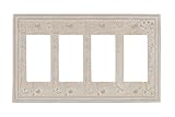 Amertac 8349R4A 4 Rocker GFCI Faux Stone Wallplate, Almond [並行輸入品]