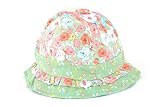 トムトムデザイン ベビー帽子 女の子 花柄 UV＆熱中症予防 春 夏 (ライトグリーン)