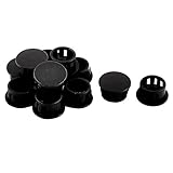 XDiscount　ホールプラグ　ロック穴プラグ　プラスチック　16mm　ブラック　プラスチック製　12pcs