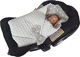 BlueberryShop Minky Reversible for CAR SEAT Swaddle Wrap Blanket Sleeping Bag for Newborn baby showe