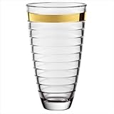 Majestic Gifts E64425-US Baguette 12 in. Gold Band High Quality Glass Vase