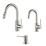 Kraus KPF-2620-2600-41SS Modern Mateo Pull Down Kitchen Faucet with Bar/Prep, SD Stainless Steel by 