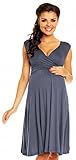 Zeta Ville 女性のマタニティ授乳女性らしいサマースケータードレス 256c (ブルーグレー, JA 15, XL)