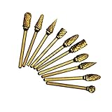 F Fityle バールータビット　ロータリーファイル　電動研磨ヘッド　彫刻カッター　１０個　耐久性　交換性　全２色 - 青