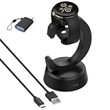 Google Pixel Watch 3/2 / Fitbit ace LTE/Versa 4/3/sence 2/1 対応 充電ケーブル 充電器 充電スタンドC型 USBケーブル + USB to Type-Cアダプター【KONXISA】スマートウォッチ 磁気スタンド 高耐久 便利性(ブラック)