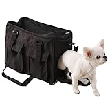 アイリスオーヤマ 犬 猫 キャリー 2WAY 安心リード 収納付 ブラック 猫・超小型犬用 Sサイズ