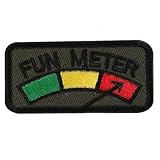 ワッペン屋Dongri FUN METER ファンメーター ベルクロ ワッペン マジックテープ 刺繍 サバゲー パッチ 面ファスナー ミリタリー A0367 (アーミーグリーン)