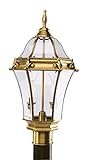Livex Lighting 2622-22 Outdoor Post with Clear Beveled Glass Shades, Flemish Brass [並行輸入品]