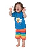 (フルギ) Frugi ベビー ＆ トドラー サマー パジャマ　ダイバーブルー × ホタル サイズ3-4y ( 100 )　オーガニックコットン