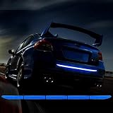 TOMALL 90cm 強力反射ストライプステッカー 高輝度夜間可視性反射デカール ユニバーサル 安全警告 ダイヤモンドグレード 防水 自己粘着 車のトランク用 (ブルー)