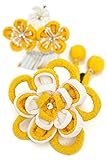 つまみ細工髪飾り2点セット 花 ビジュー 縮緬 桜 びら簪 スリーピン パッチン留め [七五三/着物/和装]