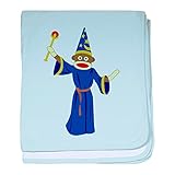 CafePress – Sock Monkeyウィザード幼児毛布 – スーパーソフトベビー毛布、新生児おくるみ 標準 ブルー 477072151-0-98-0