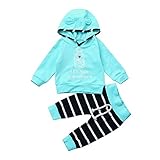 (プタス)Putars ベビー服 子供服 上下セット パーカー 男の子 長袖 牛乳瓶 ストライプ柄 可愛い 秋 冬 運動服 旅行 記念日 プレゼント 3-18ヶ月