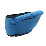 ウエストキャリー 抱っこひも ヒップシート ベビーキャリア 臀部シート コットン ポケット付き (ブルー)