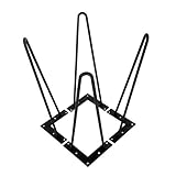 ブラック16 "ヘアピン脚、4のセット、3 / 8 "直径。ソリッドIron – DIYテーブル脚