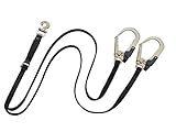 ポリマーギヤ 黒平綱ダブルランヤードショックアブソーバ付120/150cm WHTSE-8D(120/150)ABL職人BP [安全帯 落下防止 電気工事 高所での安全作業]