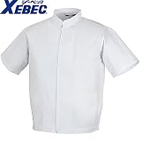 ジーベック/XEBEC/25201 白衣 立ち衿半袖ファスナージャンパー【ジャンパー】 カラー：32_シロ サイズ：3L
