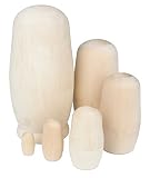 ZUINIUBI 6pcs Matryoshka Doll Wooden Toys Baby Handmade Toys Nesting Dolls Russian Doll Unpainted Mo