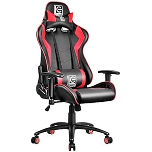 ゲーミングチェア ゲーム椅子 デスクチェア LC-POWER 165度 リクライニング pcチェア 多機能椅子 パソコンチェア ハイバック 腰痛対策 ランバーサポート ひじ掛け付き 高さ調整 PUレザー