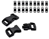 [ソゾミ株式会社] 2[プバC10] 20個入 差し込み バックル 内径10mm カーブあり サイドリリースバックル プラスチック 留め具 アジャスター ／ 03 ホワイト,内径10mm