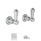 Rohl U.3750LSP-APC-2 Georgian Era Pair of 1/2" Concealed Wall Valves with Porcelain, Polished Chrome